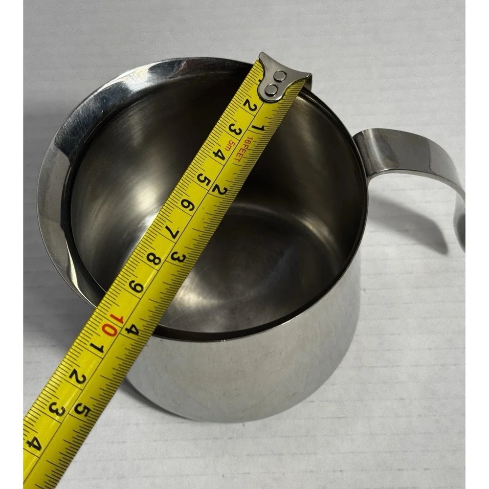 Krups‎ Stainless Steel Frothing Pitcher 18-8 Silver Milk Steaming Cup Latte Art
